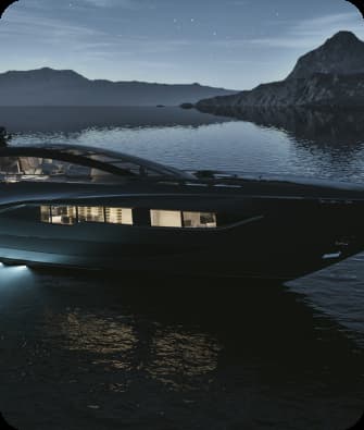 Luxury yacht on the water