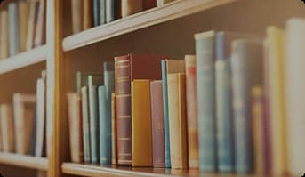Shelves filled with books